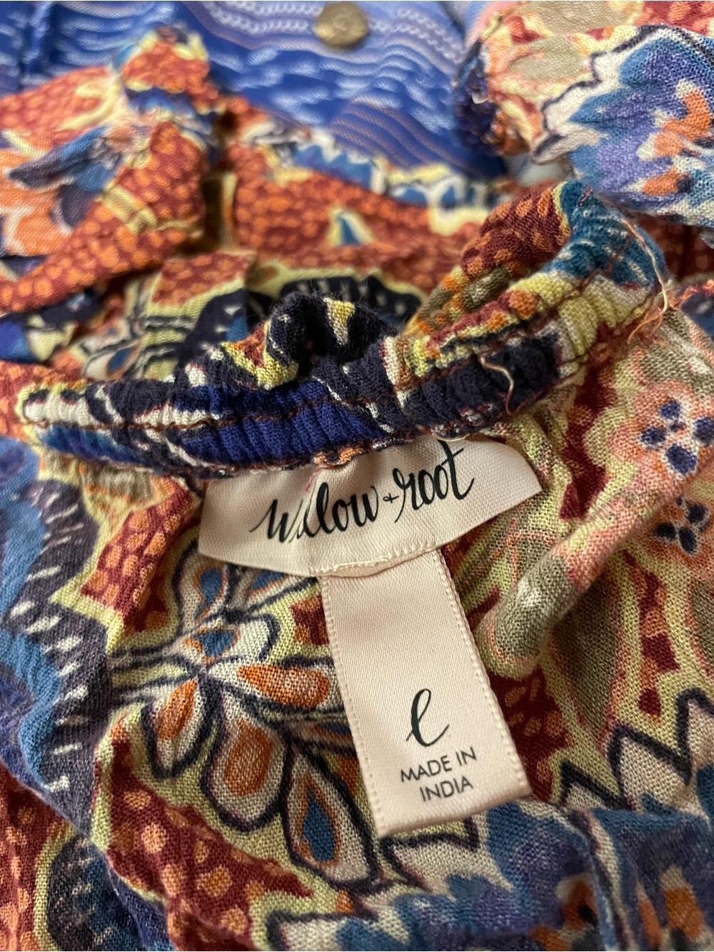 Willow + Root Floral Peasant Top in Rust, Navy & Cream - Picture 2 of 5